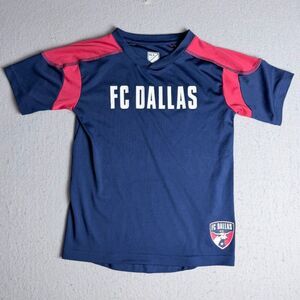 FC Dallas MLS Shirt Youth Size Large 7 Soccer Blue Red White Football